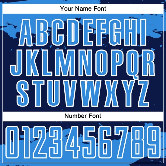 Maglia personalizzata blu navy e bianca, frammento di uniforme da calcio, arte astratta in sublimazione