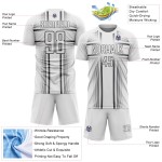 Maglia da calcio personalizzata con stampa sublimatica, uniforme in acciaio, bianca e grigia Maglia da calcio personalizzata con stampa sublimatica, uniforme in acciaio, bianca e grigia