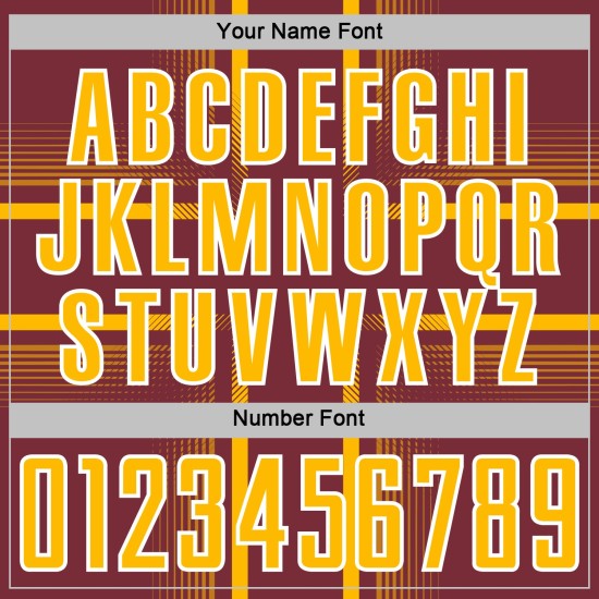 Maglia personalizzata da calcio con stampa sublimatica bordeaux e oro-bianco Maglia personalizzata da calcio con stampa sublimatica bordeaux e oro-bianco