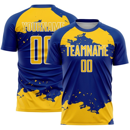 Maglia da calcio personalizzata con frammento di uniforme artistica astratta, stampata a sublimazione, colore giallo-bianco Maglia da calcio personalizzata con frammento di uniforme artistica astratta, stampata a sublimazione, colore giallo-bianco