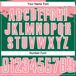 Maglia verde personalizzata Kelly, frammento artistico, stampa astratta rosa-bianca, sublimazione, calcio medio Maglia verde personalizzata Kelly, frammento artistico, stampa astratta rosa-bianca, sublimazione, calcio medio