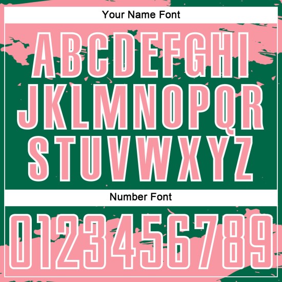 Maglia verde personalizzata Kelly, frammento artistico, stampa astratta rosa-bianca, sublimazione, calcio medio Maglia verde personalizzata Kelly, frammento artistico, stampa astratta rosa-bianca, sublimazione, calcio medio