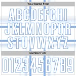 Maglia da calcio bianca con linee azzurre personalizzate con stampa a sublimazione Maglia da calcio bianca con linee azzurre personalizzate con stampa a sublimazione