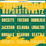 Maglia da calcio Kelly oro-bianca personalizzata Green Art con frammento astratto e stampa a sublimazione