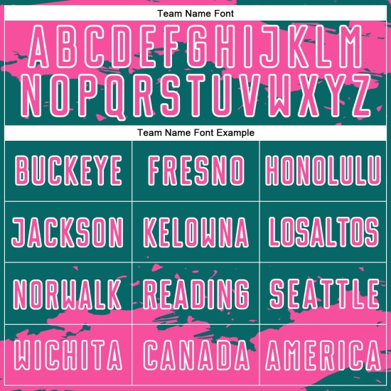 Maglia da calcio personalizzata con frammento astratto color verde acqua, uniforme rosa-bianca, stampata a sublimazione artistica Maglia da calcio personalizzata con frammento astratto color verde acqua, uniforme rosa-bianca, stampata a sublimazione artistica