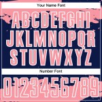 Maglia da calcio personalizzata con stampa a sublimazione, motivo astratto rosa-bianco blu navy, frammento d'arte di medie dimensioni Maglia da calcio personalizzata con stampa a sublimazione, motivo astratto rosa-bianco blu navy, frammento d'arte di medie dimensioni