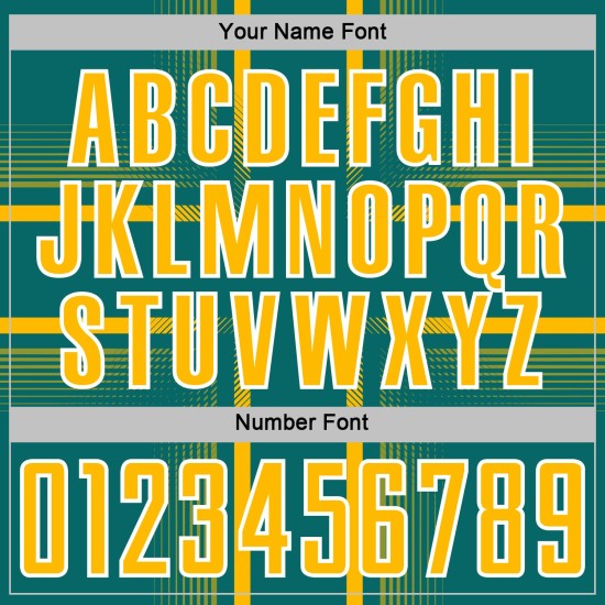 Maglia da calcio uniforme con linee color verde acqua, stampata a sublimazione oro-bianco personalizzata