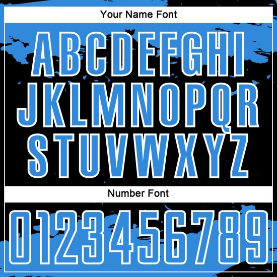 Maglia da calcio Frammento in polvere per sublimazione, blu-bianca, arte personalizzata, astratta nera Maglia da calcio Frammento in polvere per sublimazione, blu-bianca, arte personalizzata, astratta nera